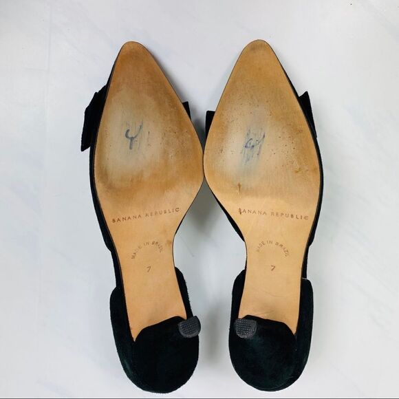 Banana Republic Suede Bow Toe D’Orsay Heels Black - Picture 6 of 7